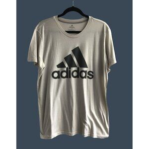 ADIDAS- MENS GREY CREW NECK SHORT SLEEVE GRAPHIC PERFORMANCE T-SHIRT SIZE LARGE